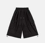 Maxi cargo wide sweat capri pants