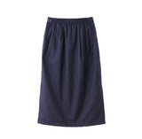 BASIC SAFARI POLY SKIRT (NAVY)