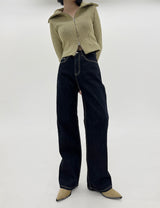 ボカシニットビッグカラーカーディガン / Bokashi Knit Big Collar Cardigan (2color)