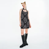 スリップドレス＆ペンダントマフラーセット / Slip Dress & Pendant Muffler Set [Black]