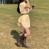 [Bellide made/Short, Long] Candy Short-Sleeved Shirt Dress