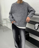 ブラッシュウールラグランニット/CR Brush Wool Raglan Knit (4 colors)