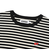 チェリーストライプロングスリーブTシャツ／CHERRY STRIPE LONG SLEEVE T-SHIRT [SALMON PINK]