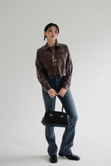 レザージップアップジャケット / Leather Zip-Up Jacket (2color)