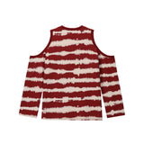 0 4 off shoulder stipe top - RED 