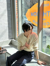 LMNラウンドネックケーブルカーディガン / LMN Round-Neck Cable Cardigan (6 colors)