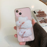コットンバニーポポスマホグリップ/Cotton bunny popo Smart Tok ivory