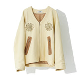 Vローハンド刺繍ジャケット / V-LOW HAND EMBROIDERY JACKET_ECRU
