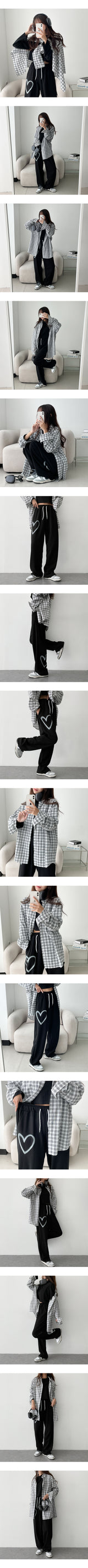 Front, Back 💛 Two Heart 💛 Banding Sweat Pants