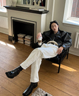 クロエダメージデニムパンツ (white)