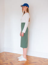 CHECK MIDI SKIRT_GREEN (6580081033334)