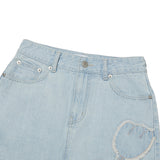 チェリープラネットデニムスカート / CHERRY PLANT DENIM SKIRT [LIGHT BLUE]