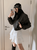 vintage leather zip-up