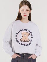 Women's Crop Little Bear Friends 3D Sweatshirt AshGray(FCD1TS202W)