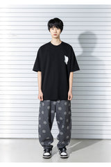 スマイルパターンデニムパンツ/SMILE PATTERN DENIM PANTS (BLACK)