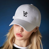 3D Monogram logo over fit ball cap WHITE