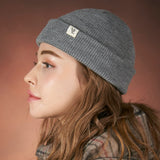 Monogram label beanie