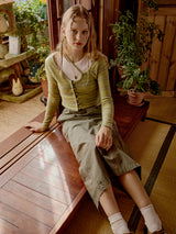 Cross Line Crop Knit (Green)