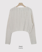 GL Cable Ribbon Knit Bolero Cardigan (3color)