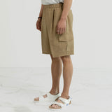 バンブーカーゴハーフパンツ / BAMBOO CARGO HALF PANTS-LIGHT BROWN
