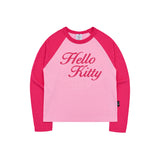 Sanrio HELLO KITTY レターリングラグランロングスリーブTシャツ