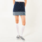 フェンススイングデニムミニスカート / FENCE SWING DENIM MINI SKIRT (BLUE)