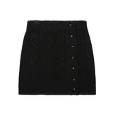 スモールチェリーボタンニットスカート／SMALL CHERRY BUTTON KNIT SKIRT [BLACK]