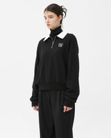 TYPO LOGO HALF ZIPUP SWEATSHIRT-BLACK (6604484345974)