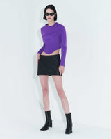 ピンタックジャージートップ / Pintuck Jersey Top _ Purple