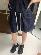 フォームズ生地ストリングパート3ショーツデニムパンツ