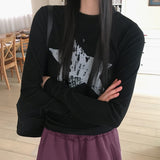 Koosel ヴィンテージ スター 起毛長袖 T シャツ