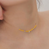 ヌードグラスビーズネックレス / Nude Glass Bead Necklace (10color)