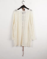 イービーボヘミアンパンチングレースミニワンピース / [Belt Set] Eevee Bohemian Punching Lace Mini Dress