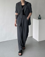 CR スローリネン半袖ジャケット / CR Slow Linen Half Sleeve Jacket (2 colors)