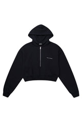 ハーフジップフーディ