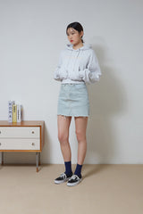 バブルロゴクロップフーディー/Burble Logo Crop Hoodie (Melange)