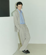 UNISEX PINTUCK STITCH WIDE PANTS M - LIGHT BEIGE (6689417560182)