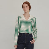 Sailor stripe top - Green (6671637872758)