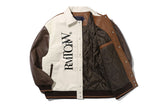 ビーガンレザーバーシティジャケット/VEGAN LEATHER VARSITY JACKET_BROWN