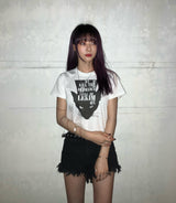 デビルキャットTシャツ/LEKIM DEVILL CAT T-SHIRT BLACK (WOMAN)