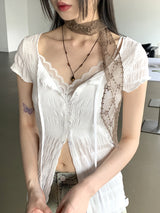 ノビットカッププ内蔵レースブラレットクロップナッシュキャミソール / Norbit capped lace bralette crop sleeveless sleeveless