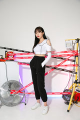 ショルダーウォーマークロップTシャツ / TOP(8994) Shoulder Warmer Crop Tee