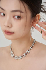 WHITE CUBIC EARRING 