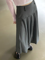 フィッションツーウェイプリーツロングスカート / Fiction two-way pleated long skirt