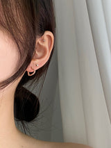 Twisted heart ring piercing / 3 color / 1pcs