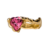 ゴールドプレートシグネチャーハートリング / Gold-Plate Signature Heart Ring (Standard)