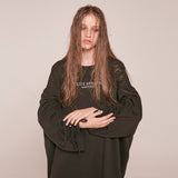 シャーリングスウェットシャツ / 0 3 shirring sweat shirt - BLACK
