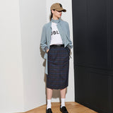 BONNIE BLOCK SKIRT, NAVY CHECK (6628107681910)