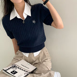 [Bellide made] モアVネックショートTスリーブニット