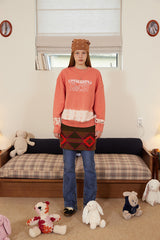キルシーウィティーバニータイダイスウェットシャツ / WITTY BUNNY TIE DYE SWEATSHIRT [ORANGE] (6671649341558)